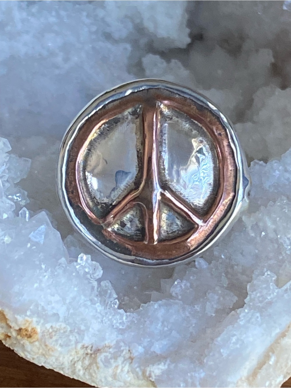 Mixed Media Peace & Love Ring